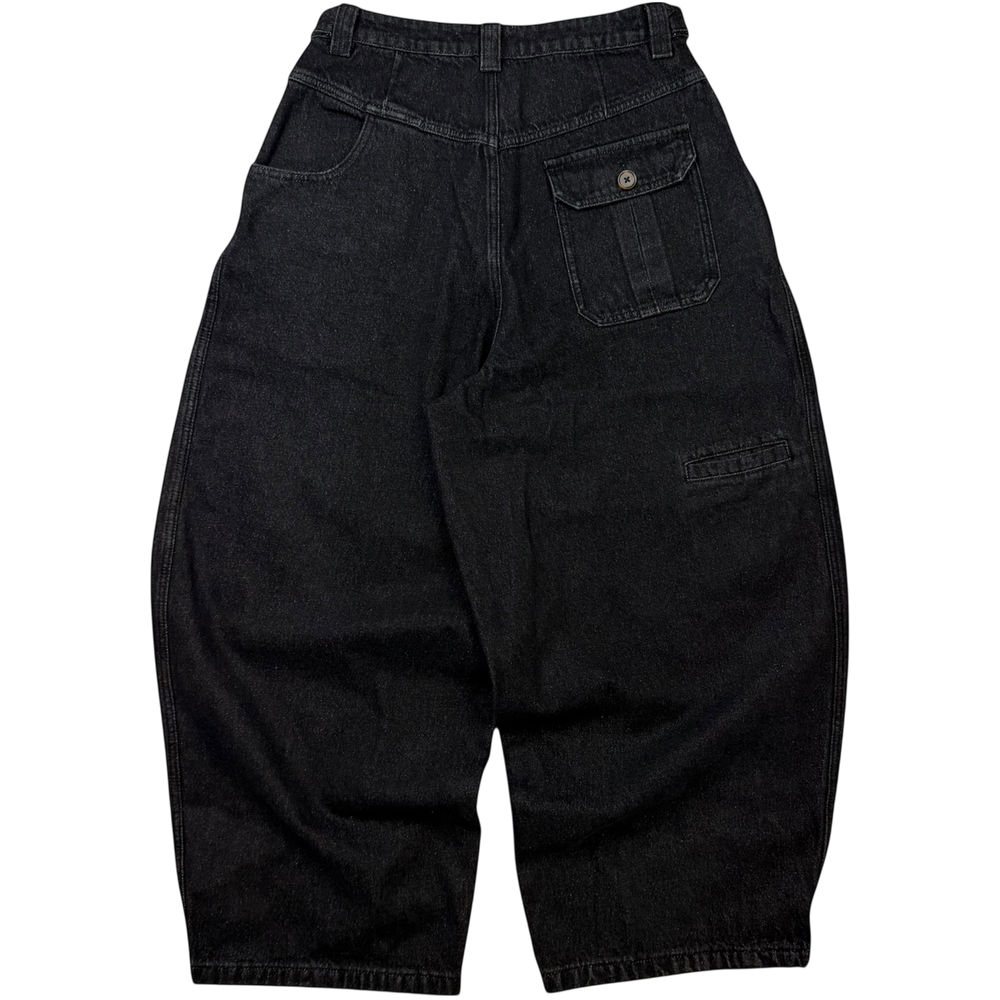 UTILITY BALLOON DENIM JEANS - RAW BLACK