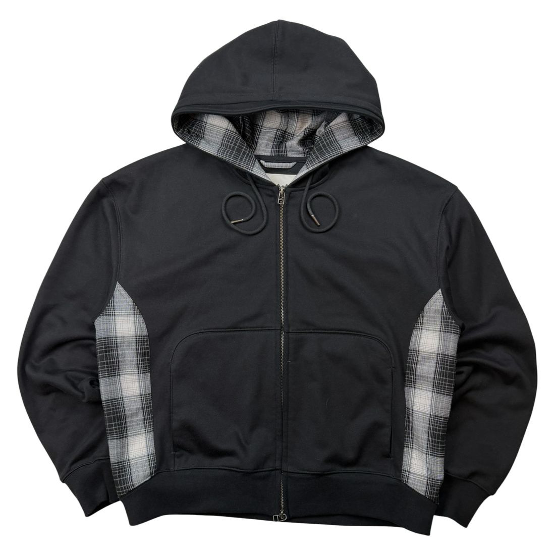 ARTICULATED SHADOW PLAID HOODIE