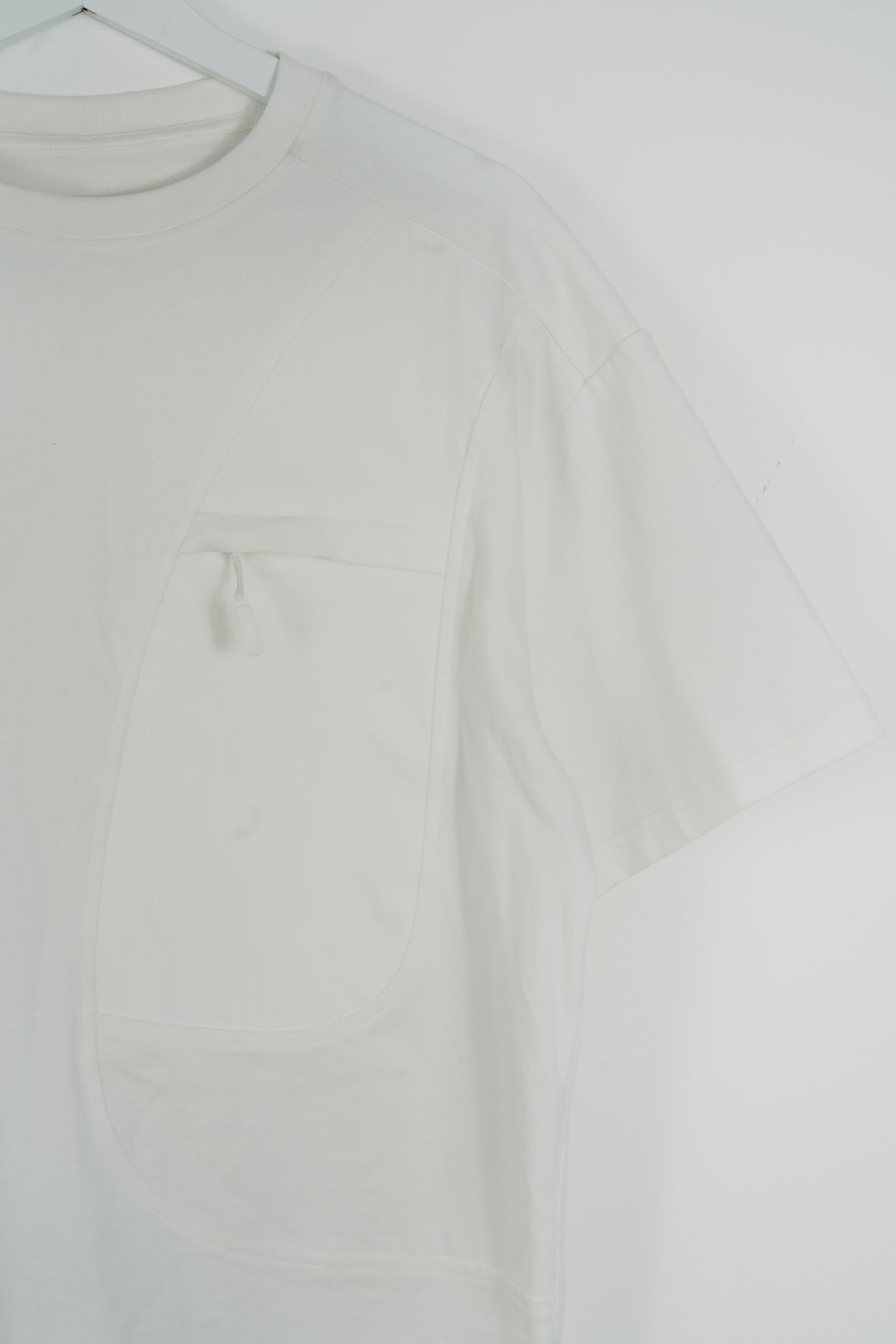 ARC NYLON PANELLED T-SHIRT - WHITE