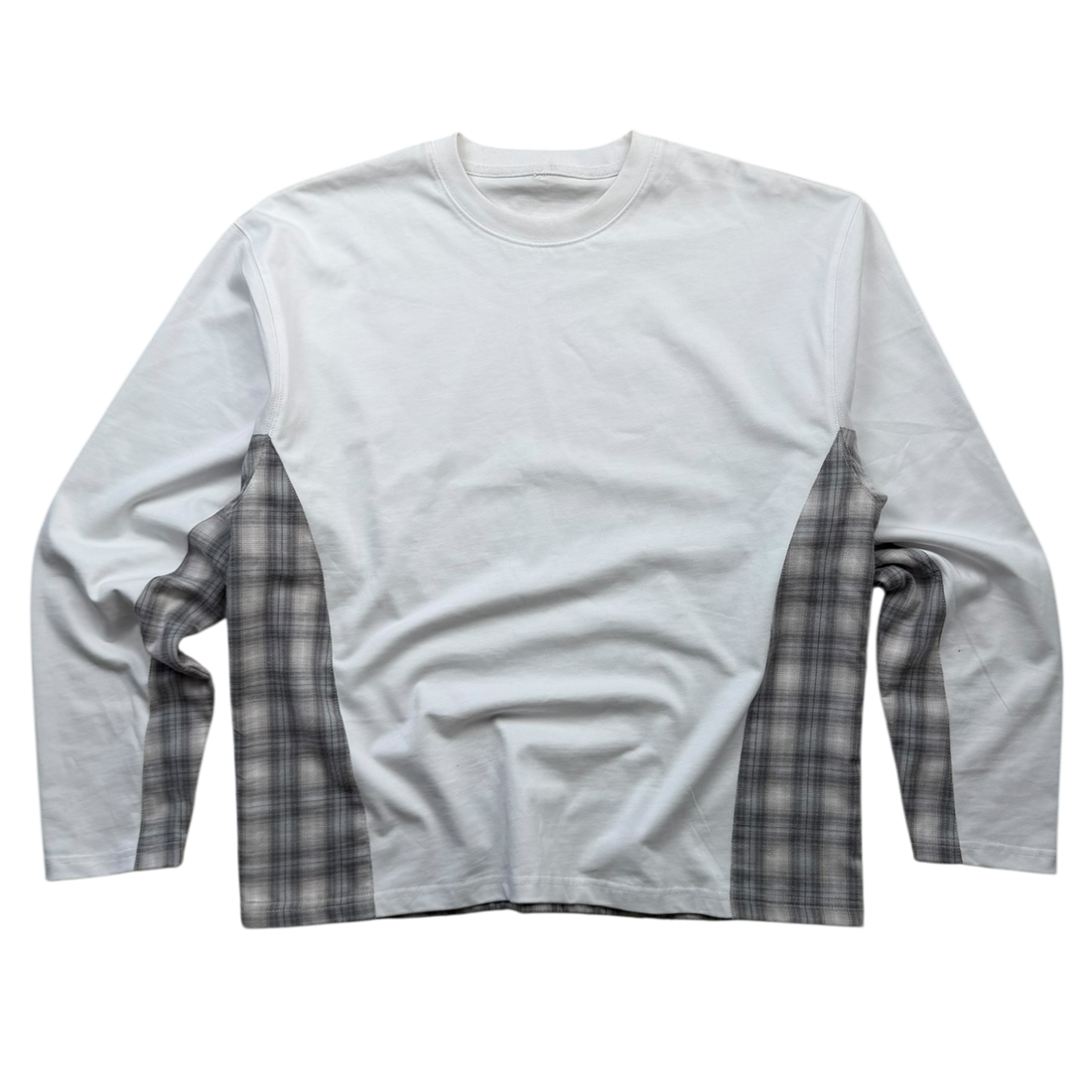 PANELLED PLAID LONG SLEEVE