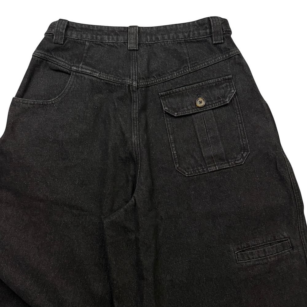 UTILITY BALLOON DENIM JEANS - RAW BLACK