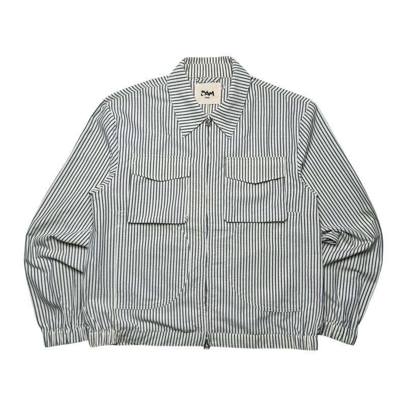 CIRCULAR POCKET SEERSUCKER PINSTRIPE JACKET