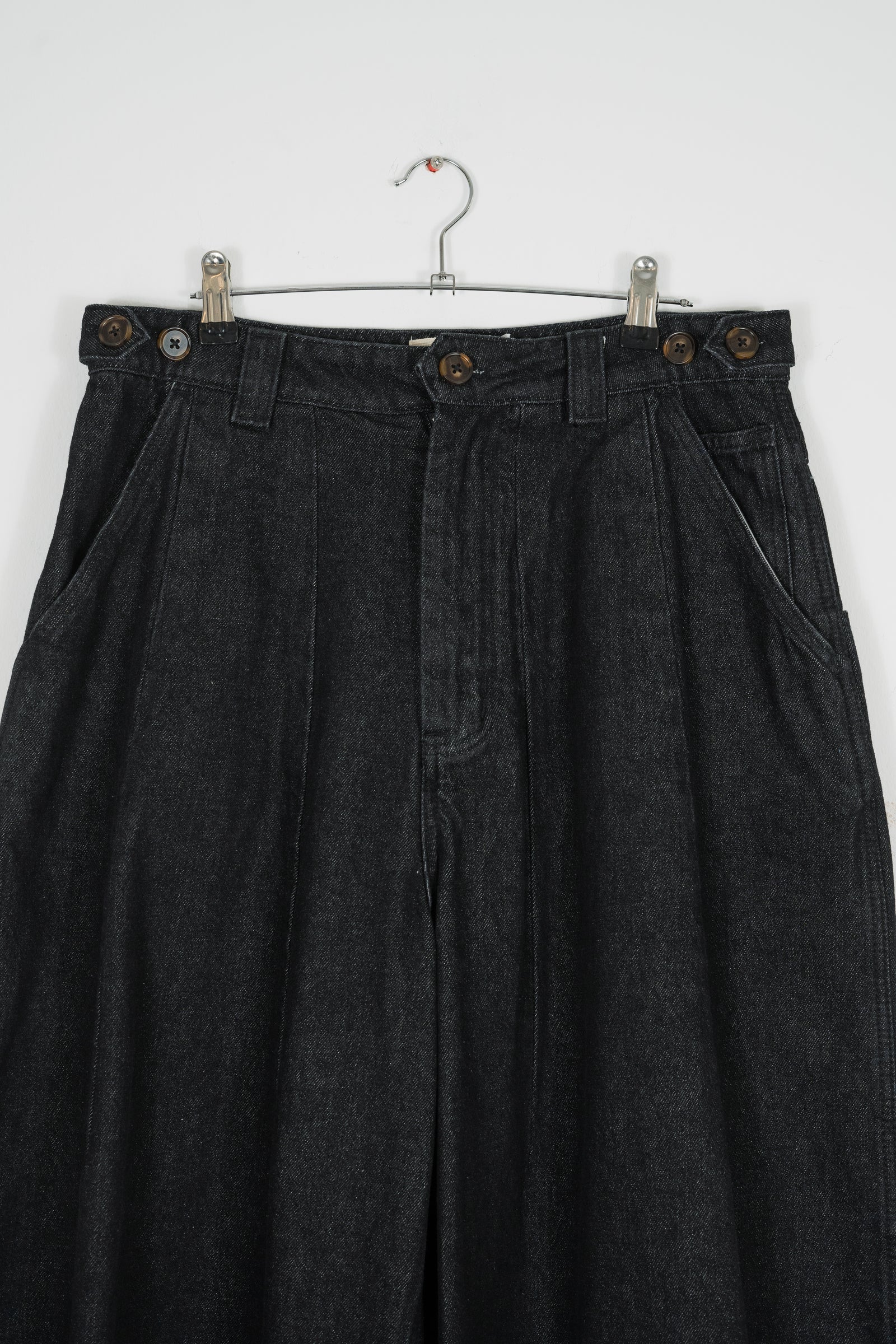 UTILITY BALLOON DENIM JEANS - RAW BLACK
