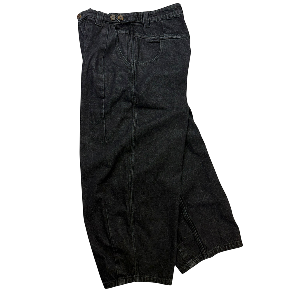 UTILITY BALLOON DENIM JEANS - RAW BLACK