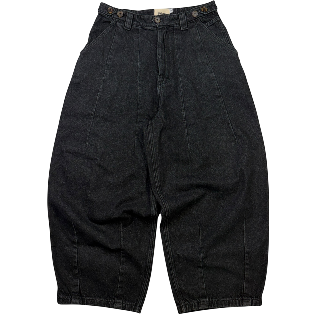 UTILITY BALLOON DENIM JEANS - RAW BLACK