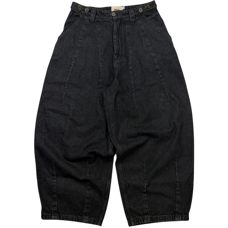 UTILITY BALLOON DENIM JEANS - RAW BLACK