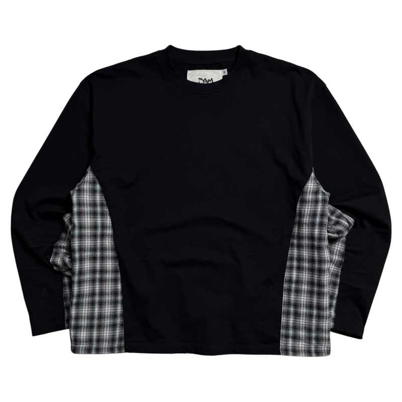 PANELLED PLAID LONG SLEEVE