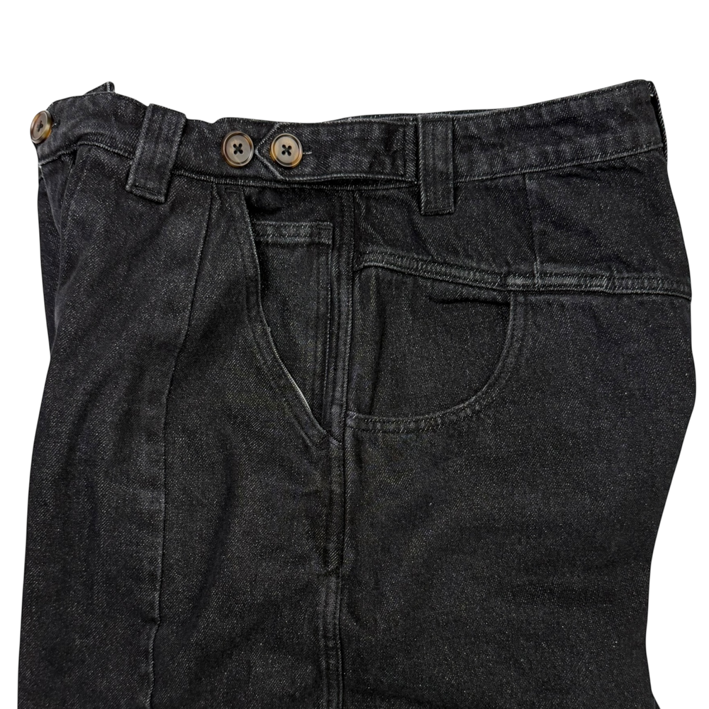 UTILITY BALLOON DENIM JEANS - RAW BLACK