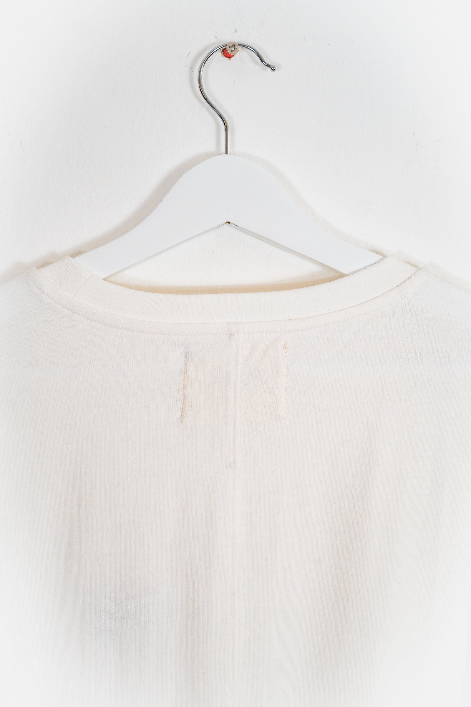 HERRINGBONE DENIM POCKET T-SHIRT - WHITE