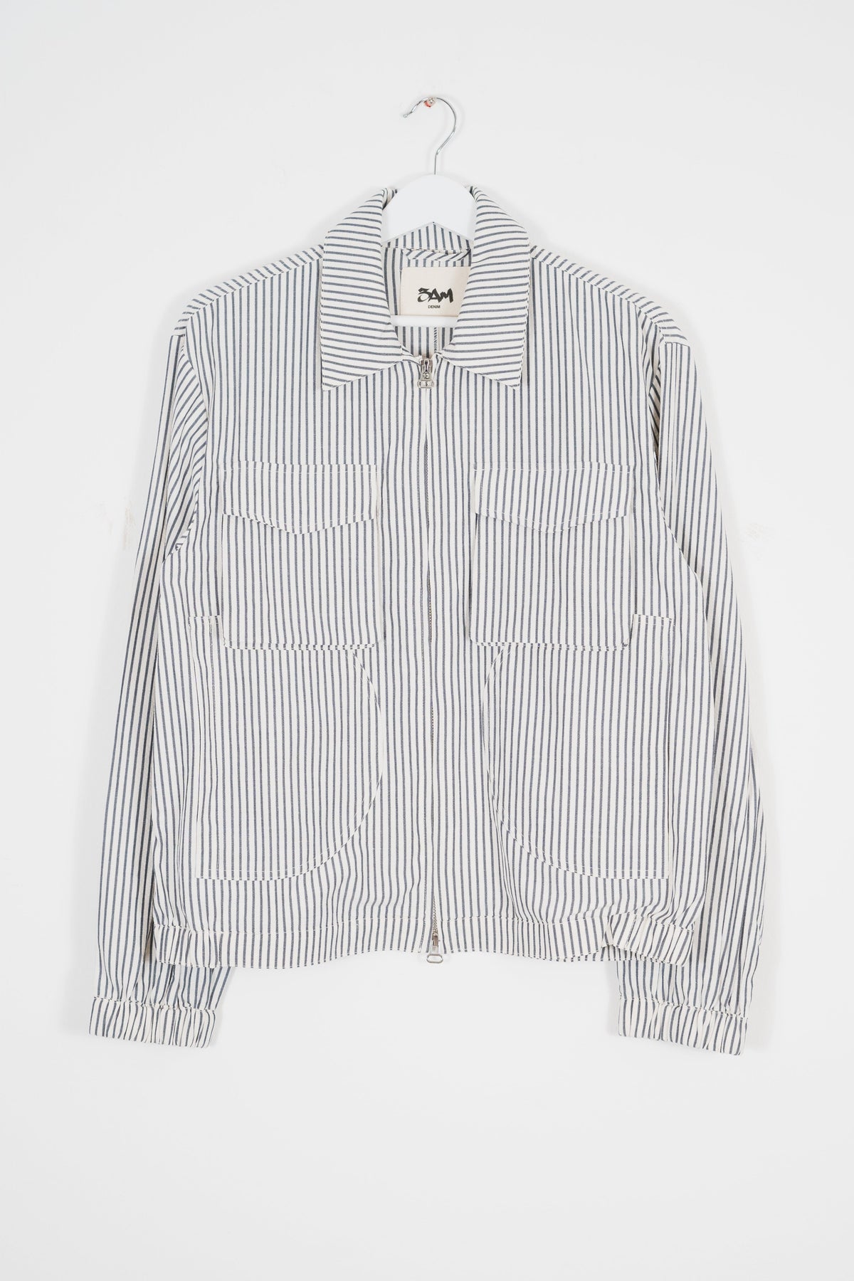 CIRCULAR POCKET SEERSUCKER PINSTRIPE JACKET