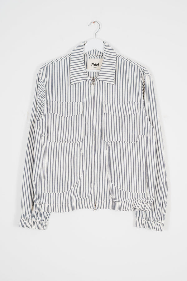 CIRCULAR POCKET SEERSUCKER PINSTRIPE JACKET