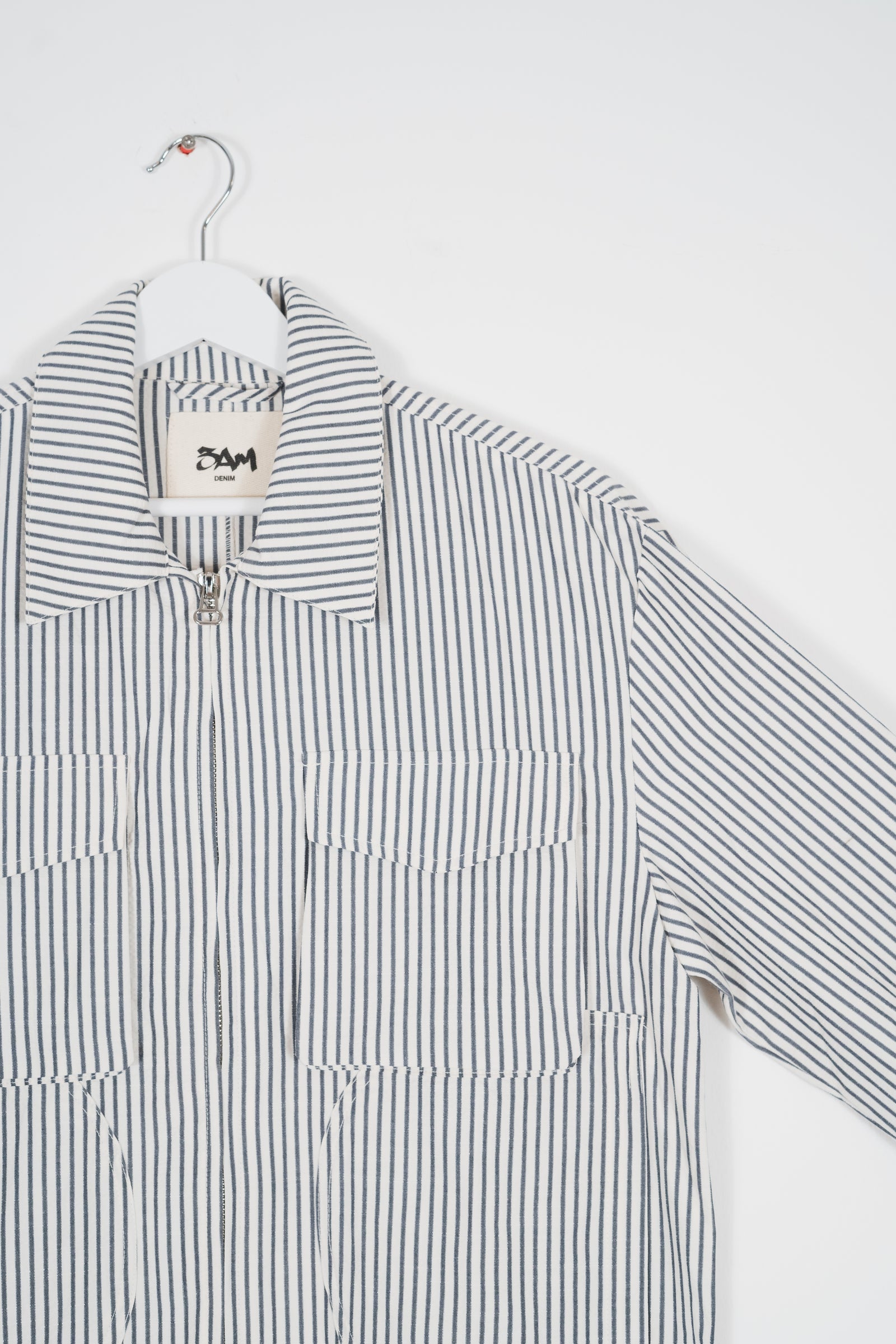 CIRCULAR POCKET SEERSUCKER PINSTRIPE JACKET
