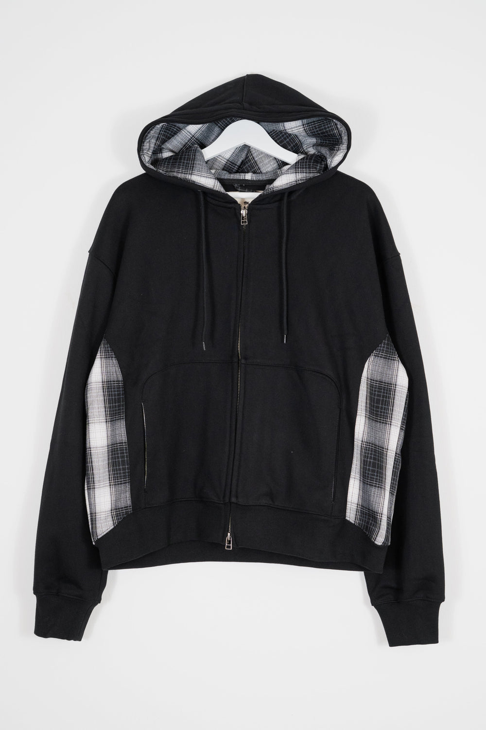 ARTICULATED SHADOW PLAID HOODIE