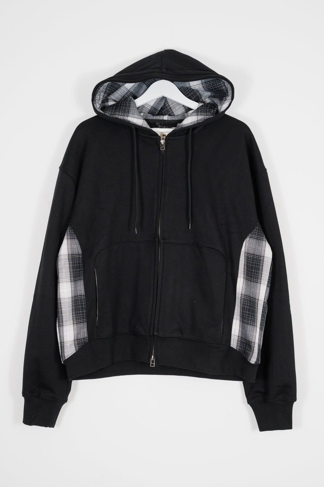 ARTICULATED SHADOW PLAID HOODIE
