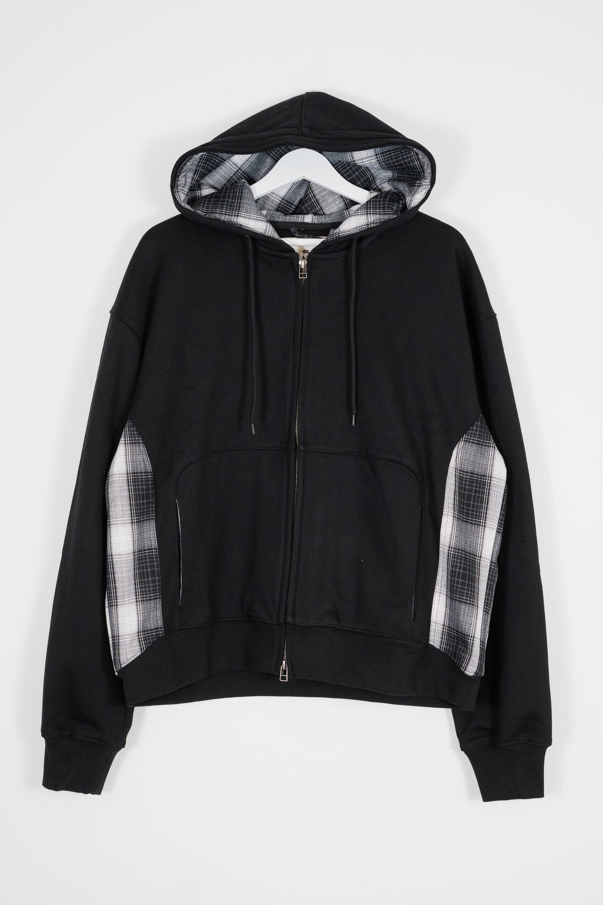 ARTICULATED SHADOW PLAID HOODIE