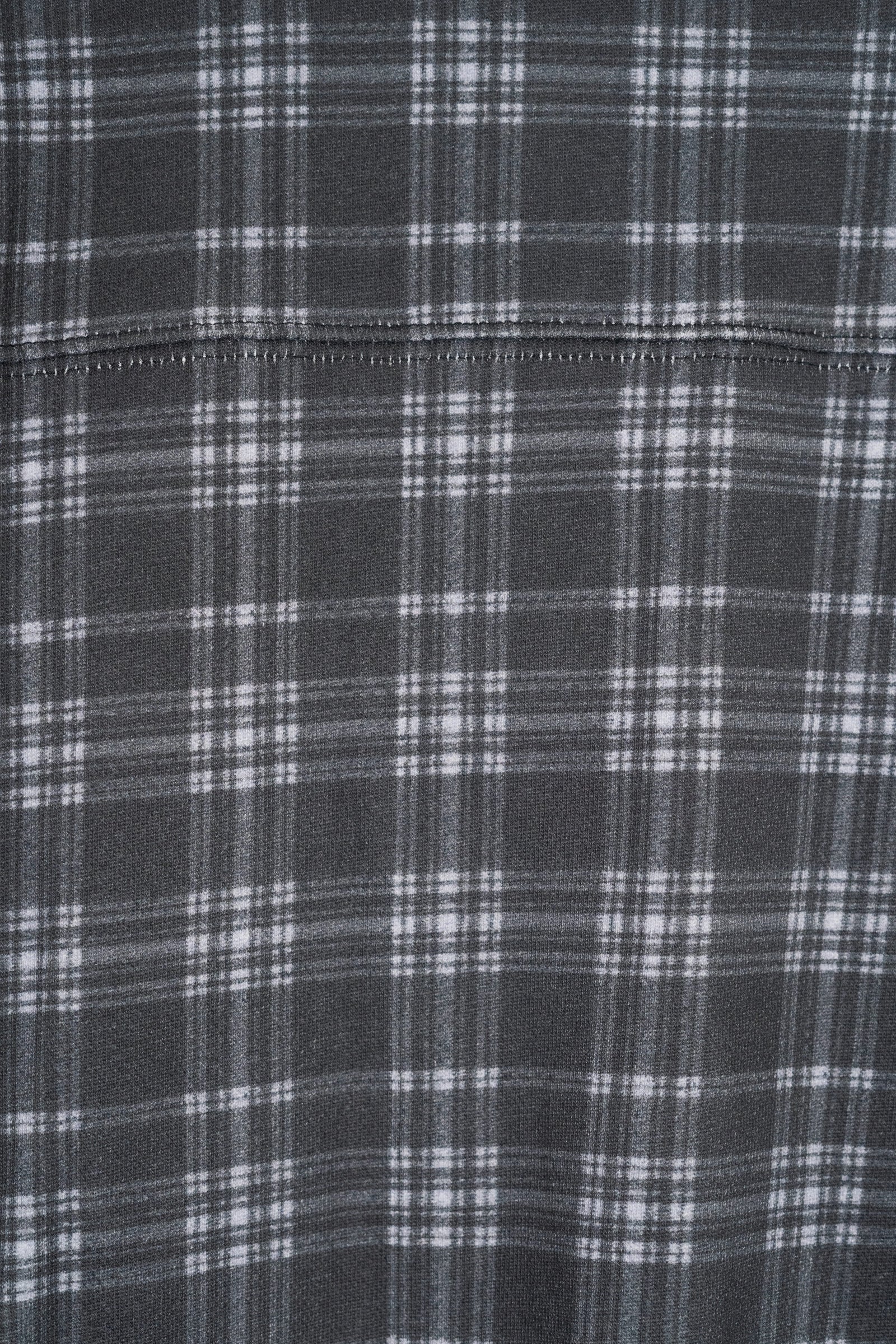 SHADOW PLAID PANELLED ZIP UP