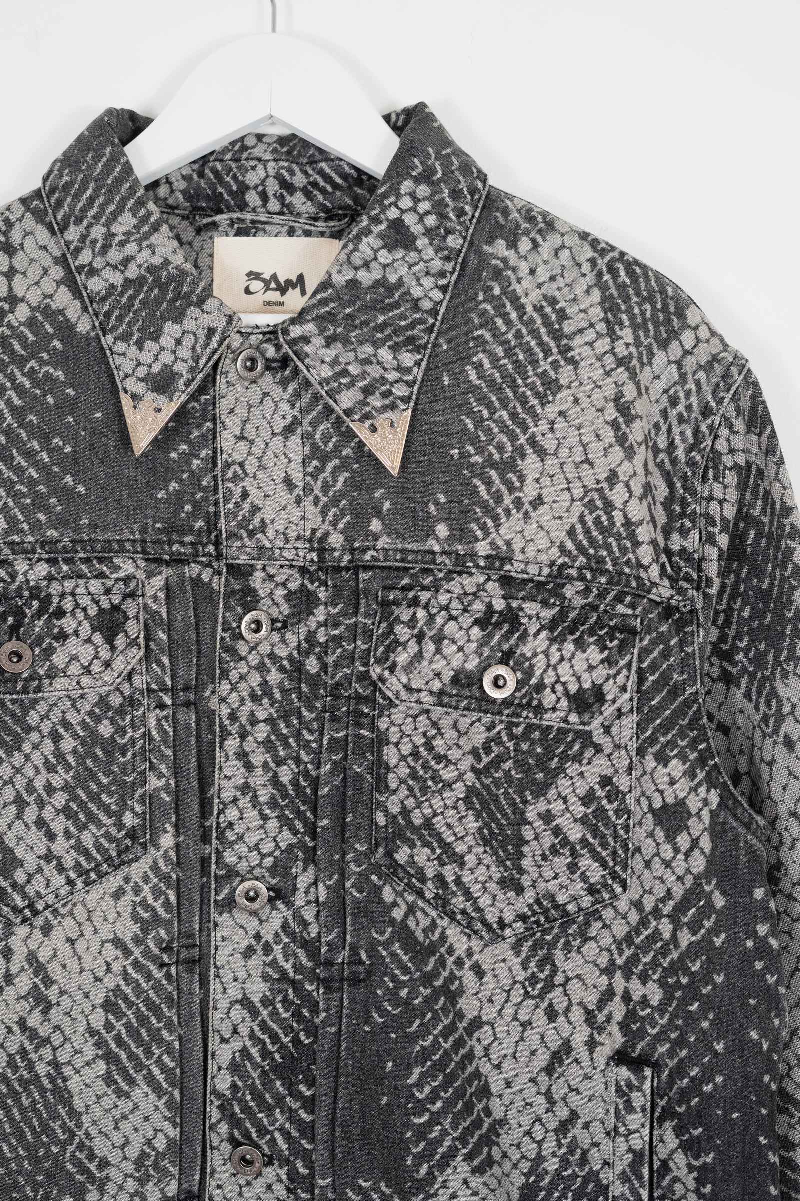 SNAKESKIN DENIM JACKET