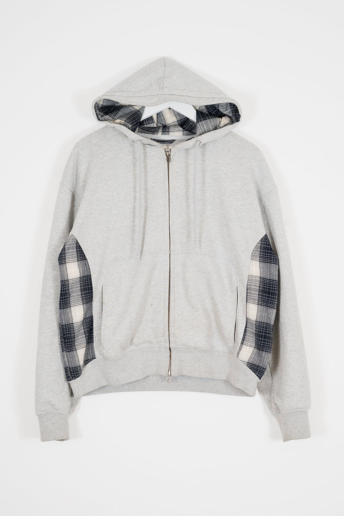 ARTICULATED SHADOW PLAID HOODIE