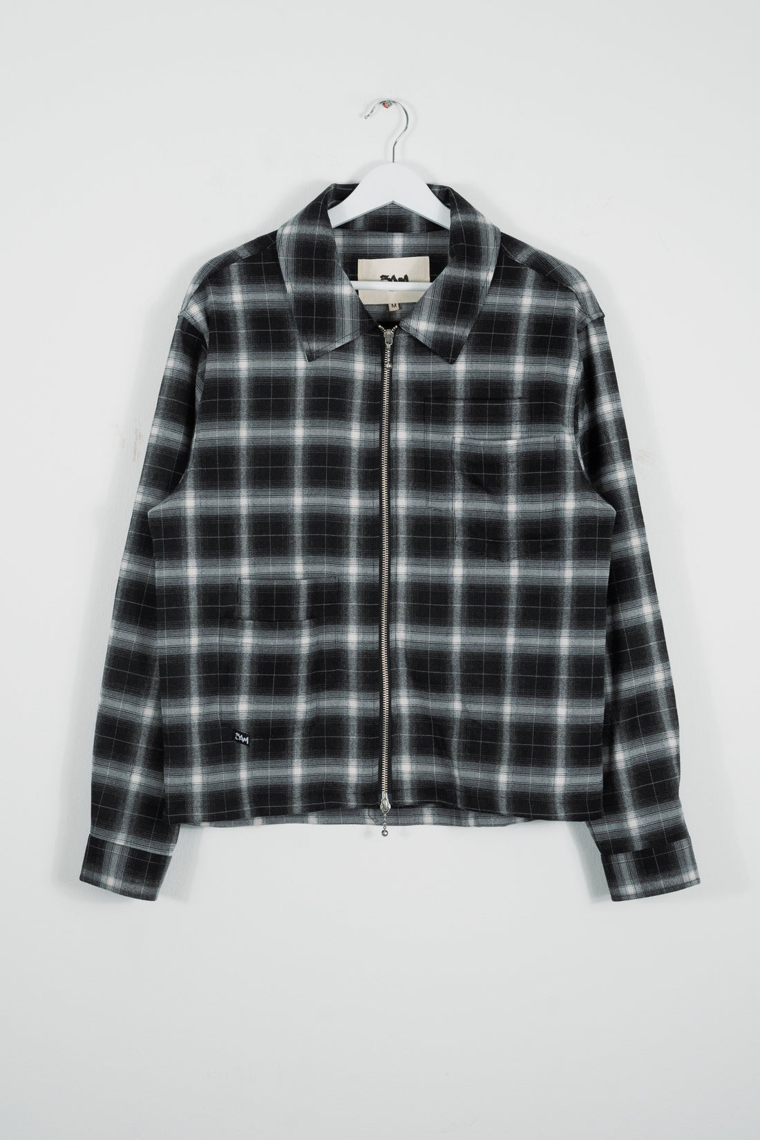 SHADOW PLAID ZIP UP FLANNEL