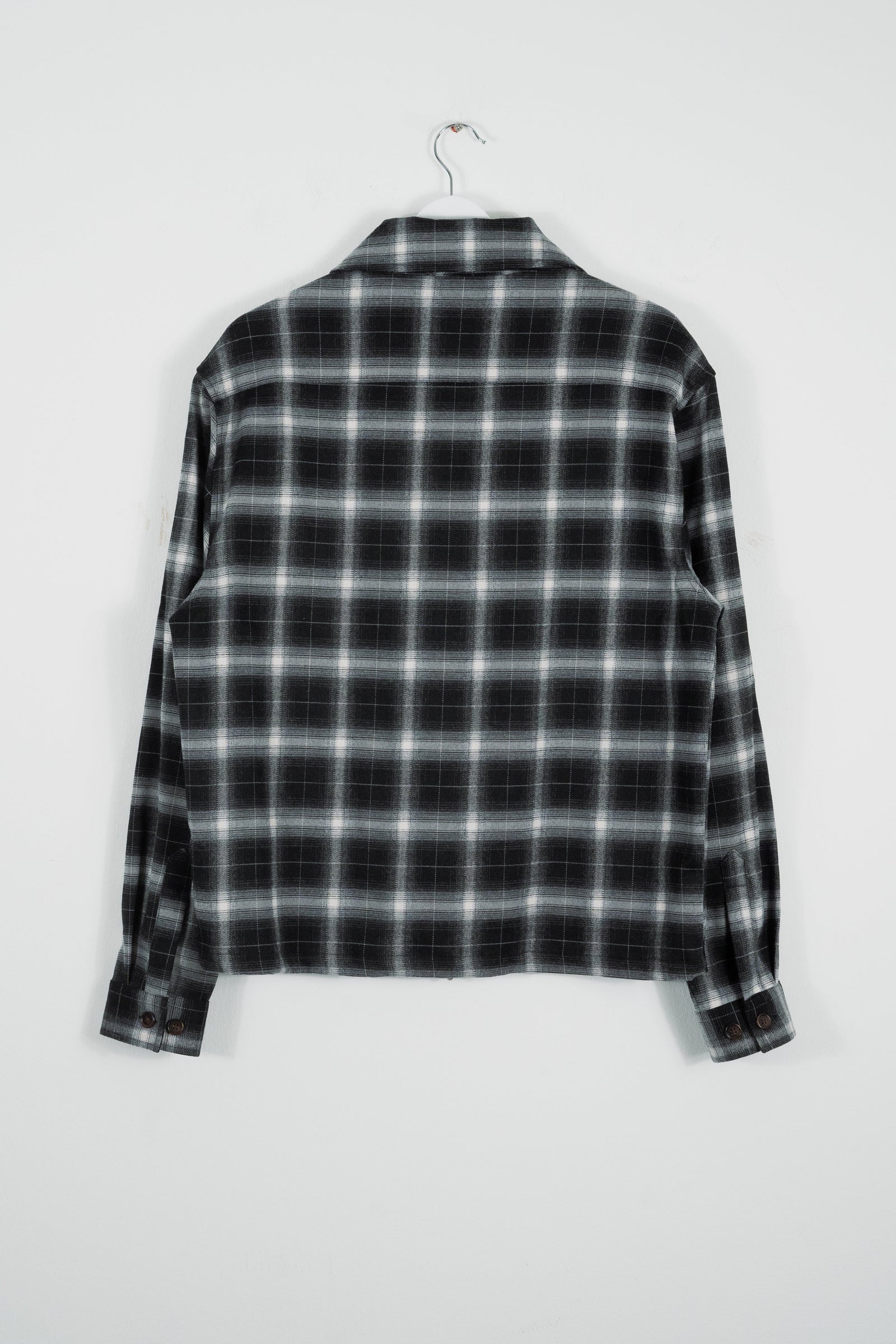 SHADOW PLAID ZIP UP FLANNEL