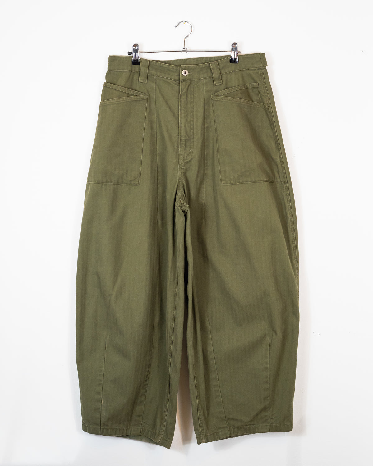 MOSS HERRINGBONE BALLOON TROUSERS