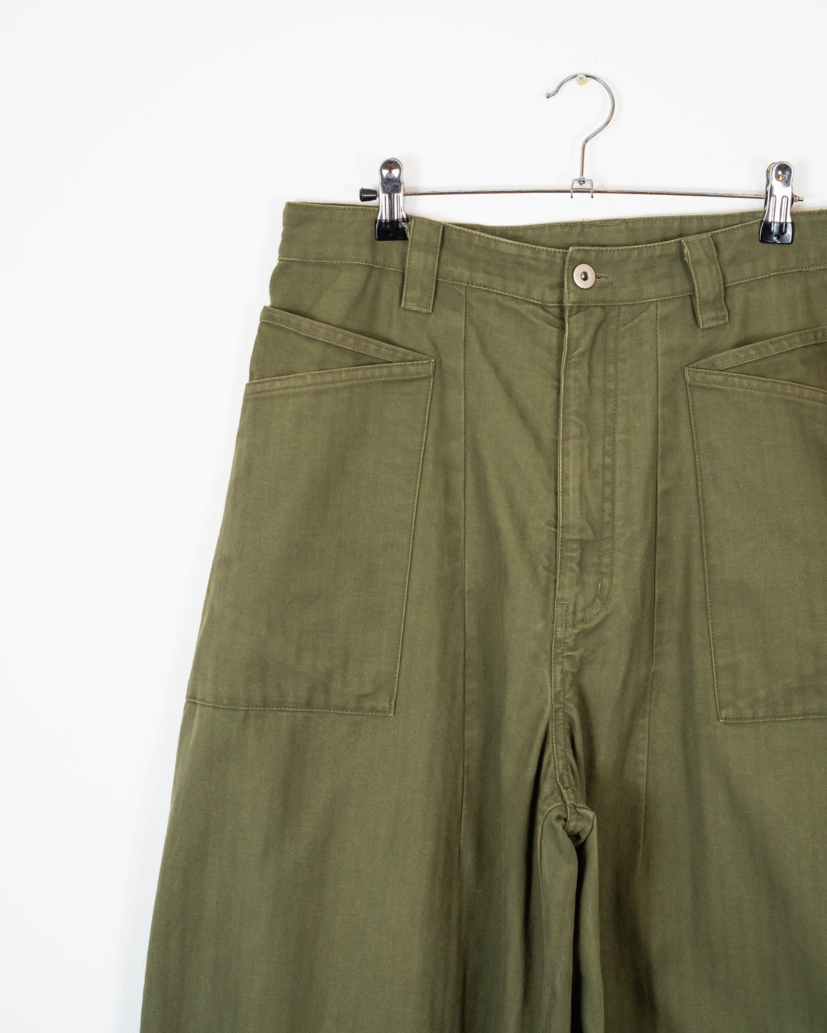 MOSS HERRINGBONE BALLOON TROUSERS