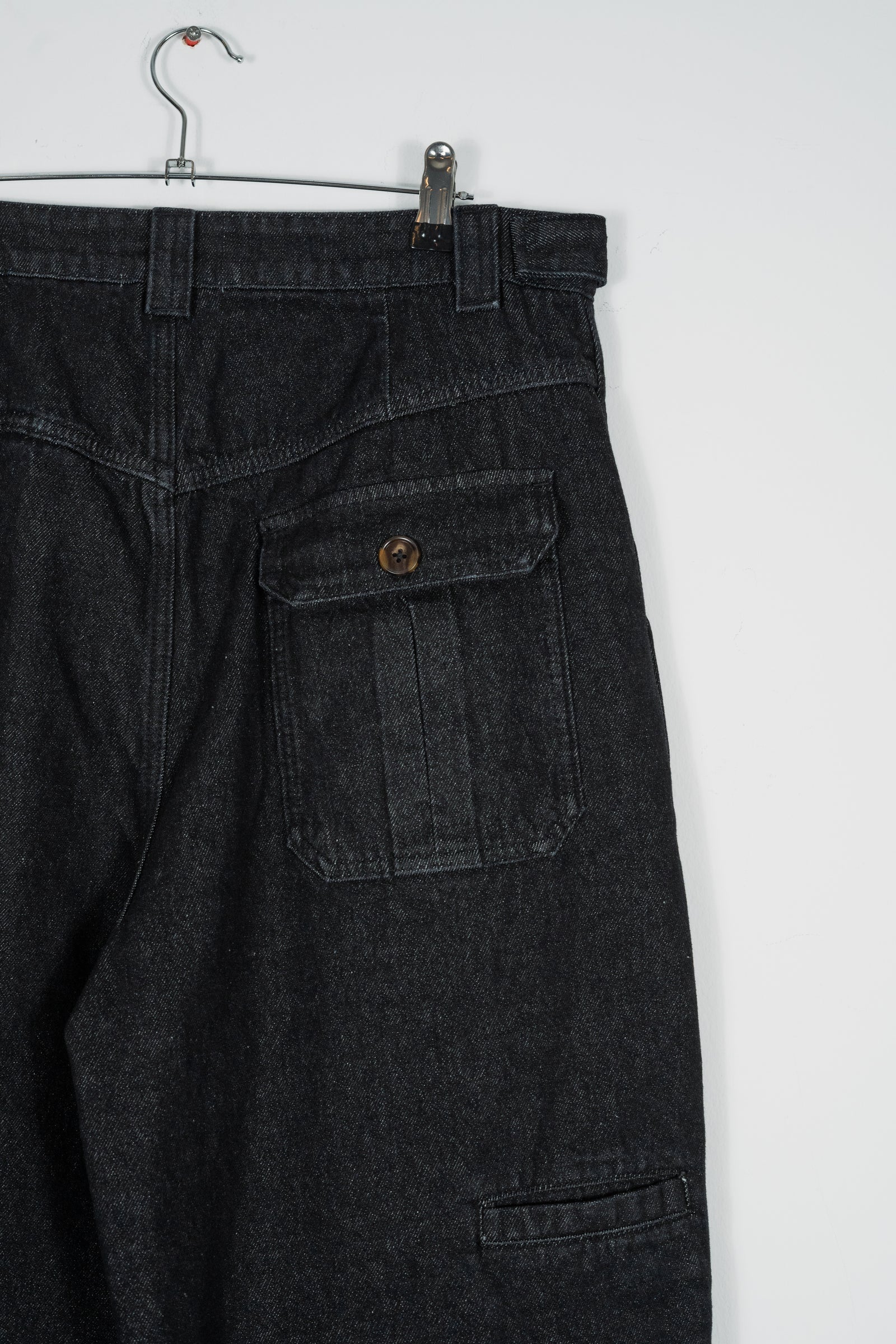 UTILITY BALLOON DENIM JEANS - RAW BLACK
