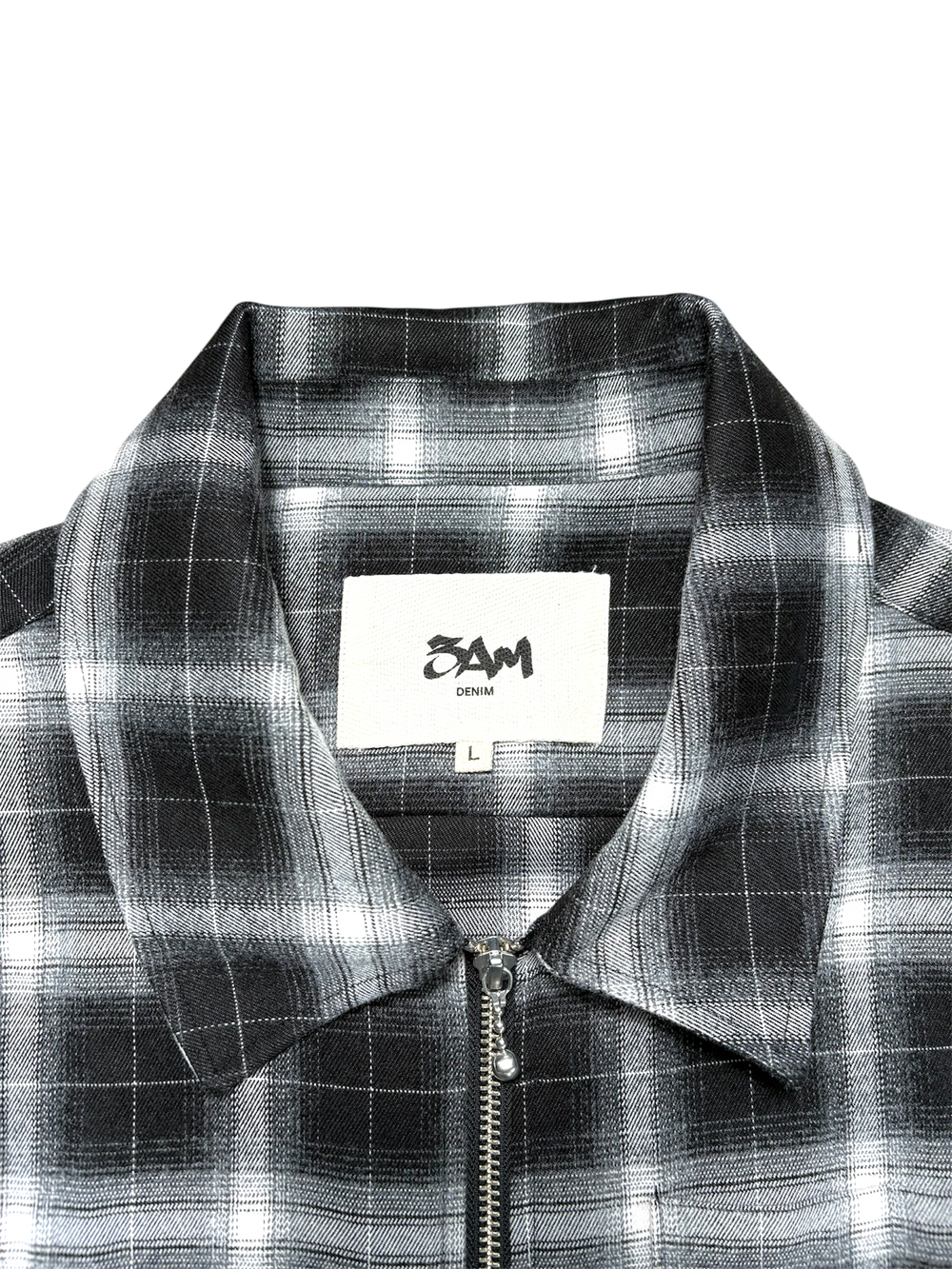 SHADOW PLAID ZIP UP FLANNEL