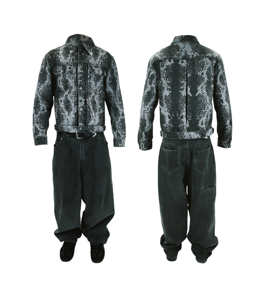 SNAKESKIN DENIM JACKET