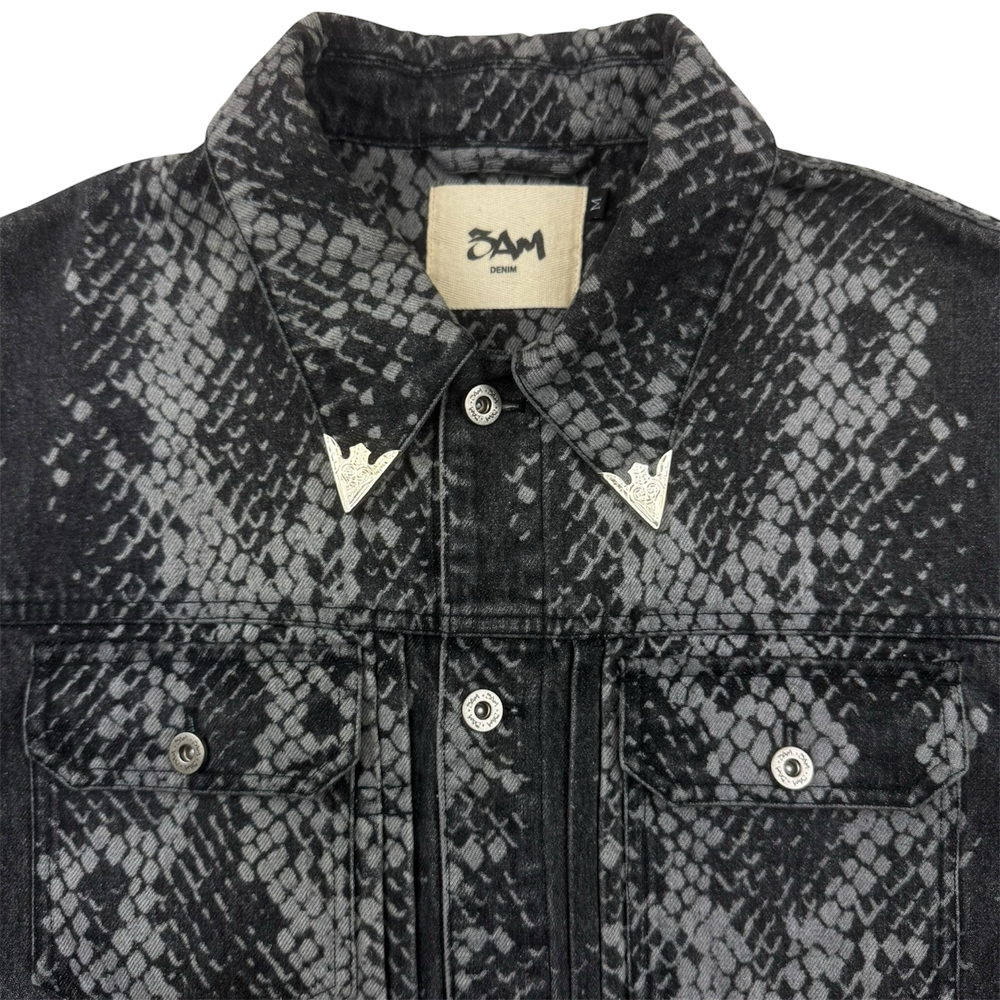 SNAKESKIN DENIM JACKET